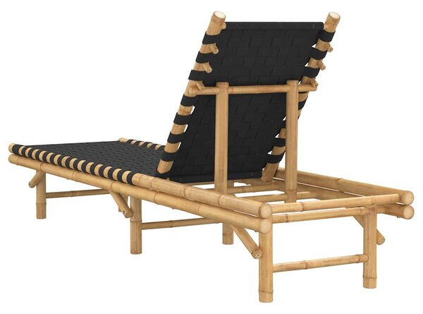 VidaXL fekete szövött bambusz napozóágy 55 x 200 x 30 cm