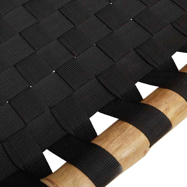 VidaXL fekete szövött bambusz napozóágy 55 x 200 x 30 cm