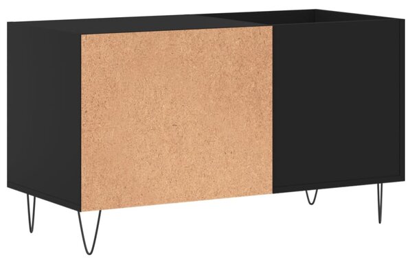 Fekete szerelt fa hanglemezszekrény 85x38x48 cm