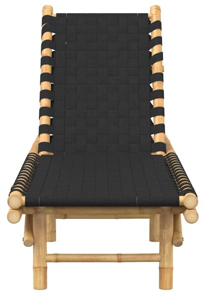 VidaXL fekete szövött bambusz napozóágy 55 x 200 x 30 cm