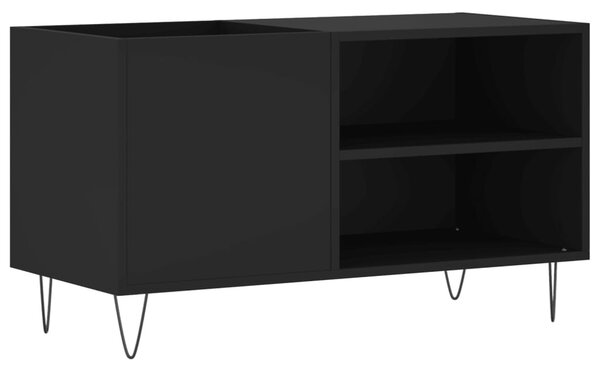 Fekete szerelt fa hanglemezszekrény 85x38x48 cm