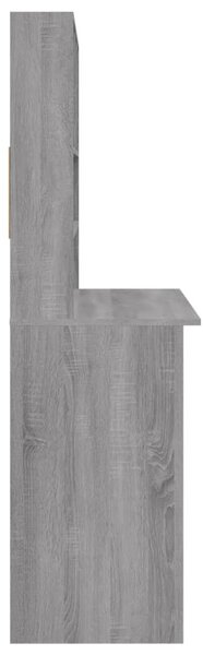 Szürke sonoma színű szerelt fa íróasztal polcokkal 102x45x148cm