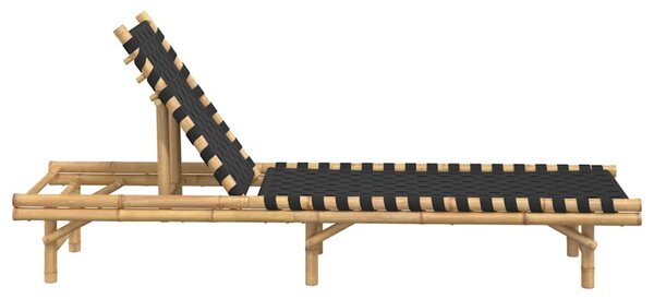 VidaXL fekete szövött bambusz napozóágy 55 x 200 x 30 cm