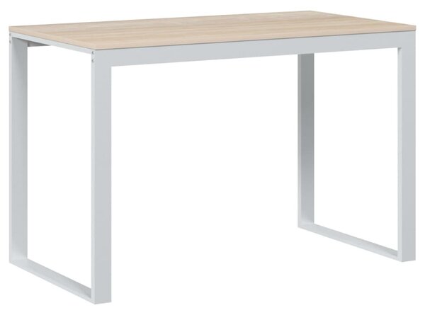 Fehér-tölgyszínű forgácslap számítógépasztal 110 x 60 x 73 cm