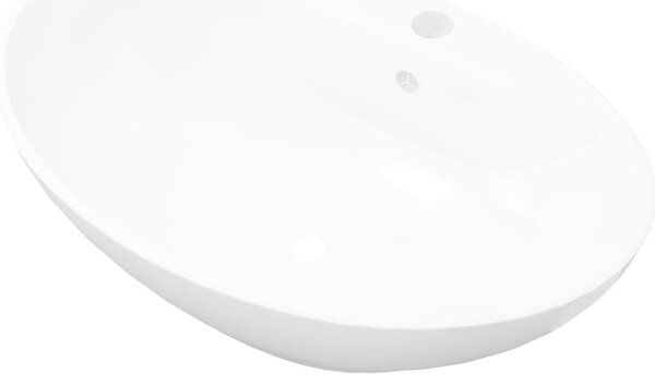 140678 Luxury Ceramic Basin Oval with Overflow and Faucet Hole