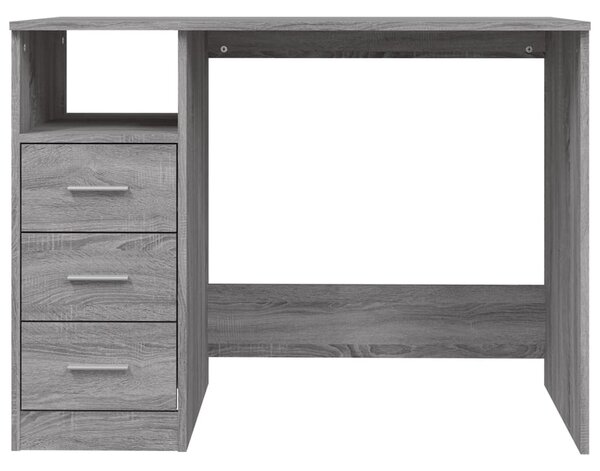 Szürke sonoma színű szerelt fa íróasztal 102x50x76 cm