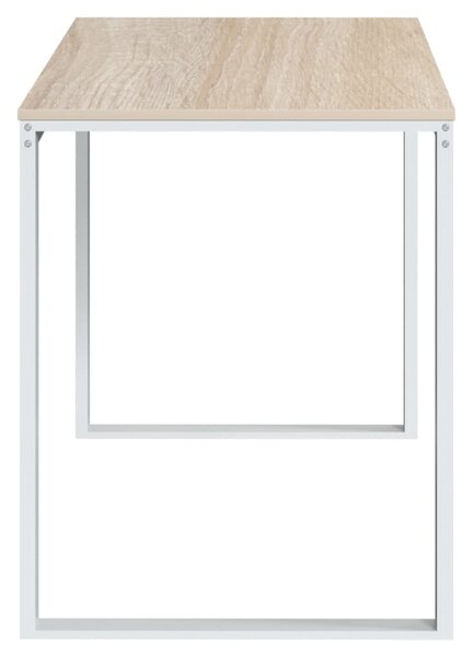 Fehér-tölgyszínű forgácslap számítógépasztal 110 x 60 x 73 cm