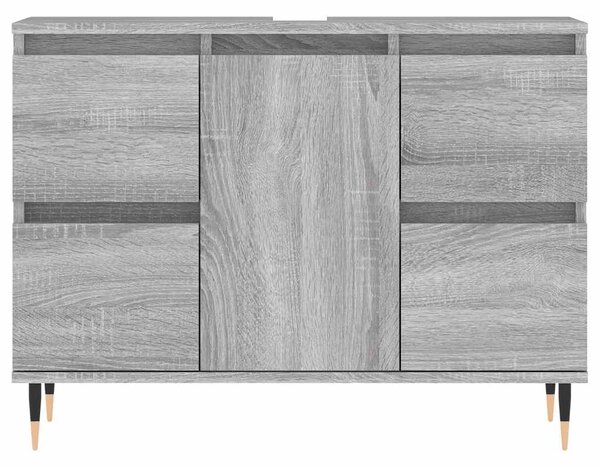 Szürke sonoma színű szerelt fa mosdószekrény 80 x 33 x 60 cm