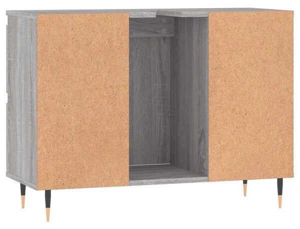 Szürke sonoma színű szerelt fa mosdószekrény 80 x 33 x 60 cm