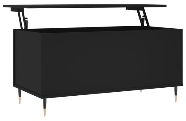 Fekete szerelt fa dohányzóasztal 90x44,5x45 cm