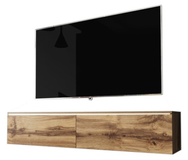 MENDES D 140 TV asztal, 140x30x32, tölgy wotan + LED