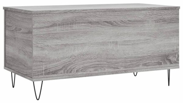 Szürke sonoma színű szerelt fa dohányzóasztal 90x44,5x45 cm