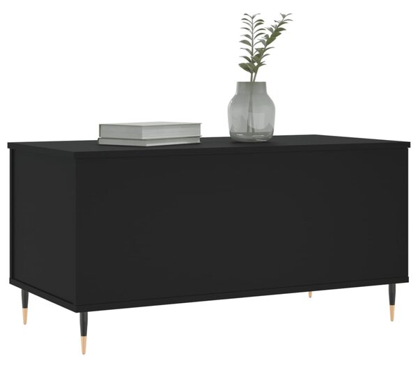 Fekete szerelt fa dohányzóasztal 90x44,5x45 cm