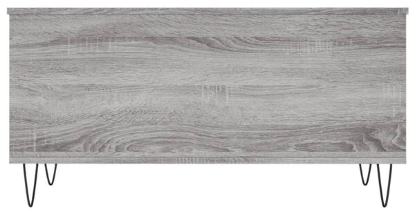 Szürke sonoma színű szerelt fa dohányzóasztal 90x44,5x45 cm