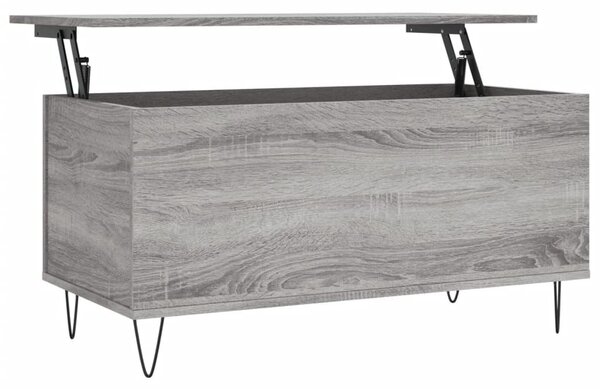 Szürke sonoma színű szerelt fa dohányzóasztal 90x44,5x45 cm