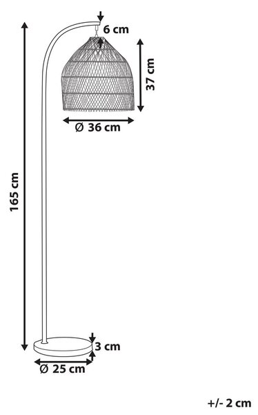 Állólámpa BERNICA Rattan Természetes