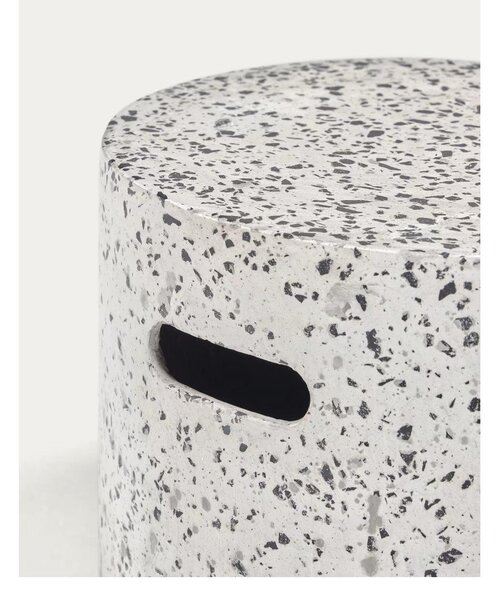 Jenell fehér beton kerti tárolóasztal, ⌀ 35 cm - Kave Home