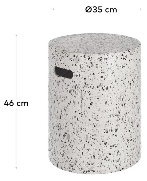 Jenell fehér beton kerti tárolóasztal, ⌀ 35 cm - Kave Home