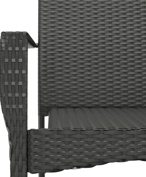 4 db fekete polyrattan kerti szék párnával