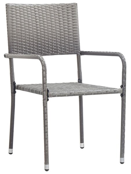 3 részes szürke polyrattan kerti étkezőgarnitúra