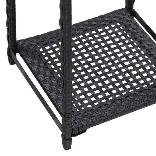 Fekete polyrattan tárolópolc 30 x 30 x 120 cm
