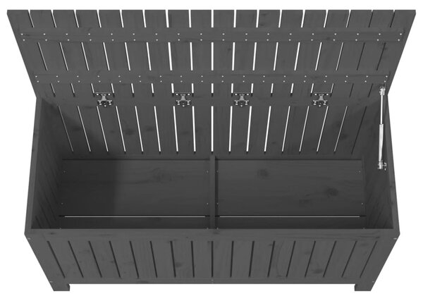 Szürke tömör fenyőfa kerti tárolóláda 115x49x60 cm