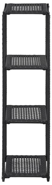 Fekete polyrattan tárolópolc 30 x 30 x 120 cm