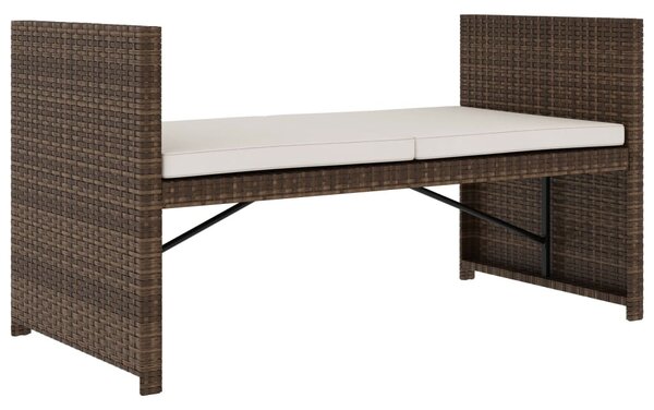 VidaXL 5 részes barna polyrattan kerti ülőgarnitúra párnákkal