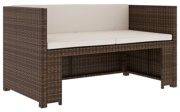 VidaXL 5 részes barna polyrattan kerti ülőgarnitúra párnákkal