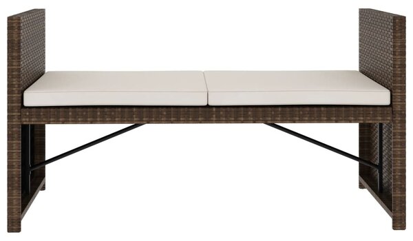 VidaXL 5 részes barna polyrattan kerti ülőgarnitúra párnákkal
