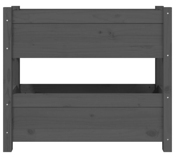 Szürke tömör fenyőfa növénytartó 77 x 25 x 66 cm