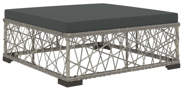 8-részes szürke polyrattan kerti bútorszett párnákkal