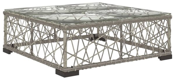8-részes szürke polyrattan kerti bútorszett párnákkal