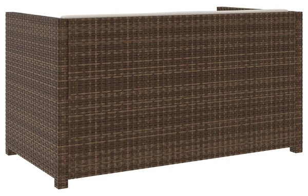 VidaXL 5 részes barna polyrattan kerti ülőgarnitúra párnákkal