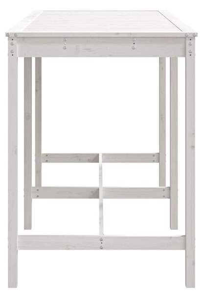 Fehér tömör fenyőfa kerti asztal 159,5 x 82,5 x 110 cm