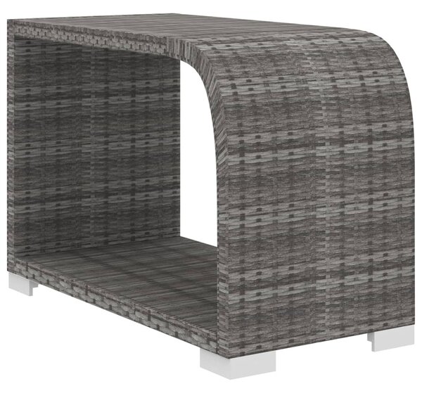 8 részes szürke polyrattan kerti bútorszett párnákkal