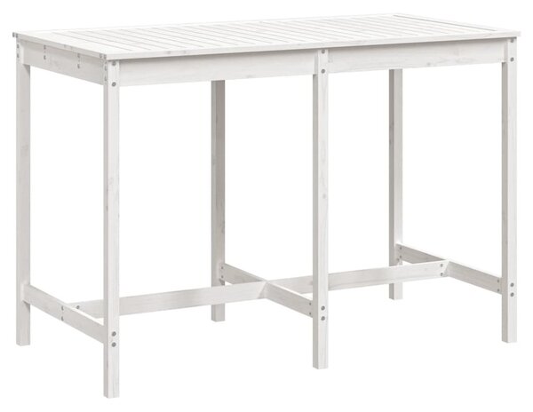 Fehér tömör fenyőfa kerti asztal 159,5 x 82,5 x 110 cm