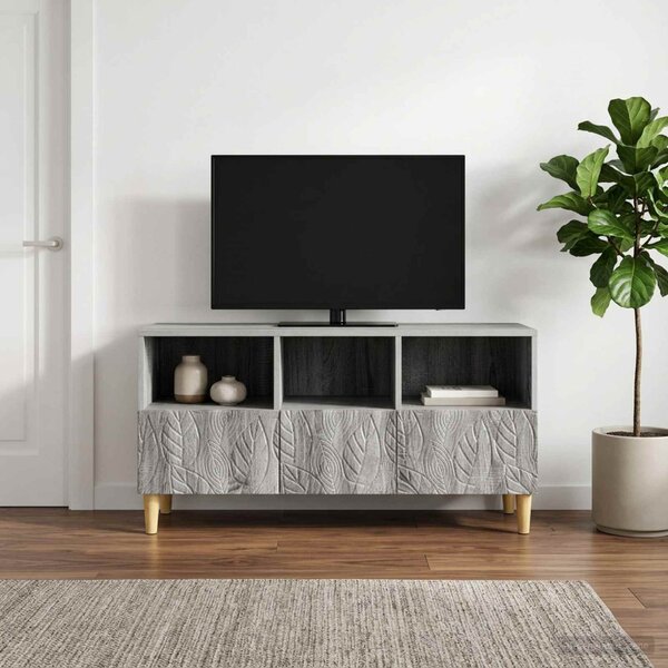 TV szekrény 102 x 34,5 x 50 cm Szürke Sonoma Szerelt Fa