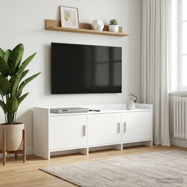 TV szekrény 130 x 33 x 47 cm Fehér Szerelt Fa