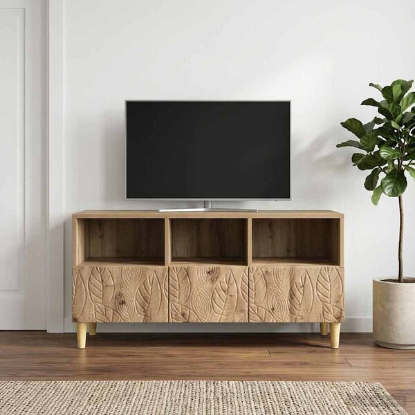 TV szekrény 102 x 34,5 x 50 cm Kézműves Tölgy Szerelt Fa