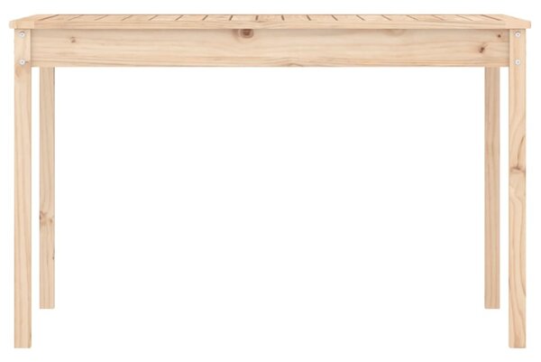 Tömör fenyőfa kerti asztal 121 x 82,5 x 76 cm