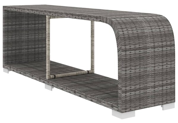8 részes szürke polyrattan kerti bútorszett párnákkal