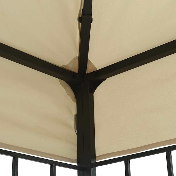 Krémszínű pavilon LED fényfüzérrel 3 x 4 m