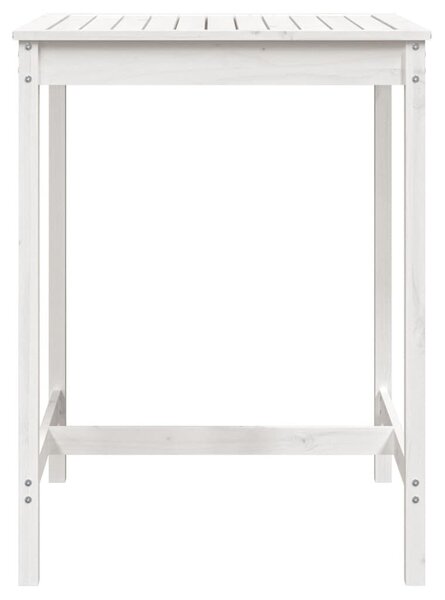 Fehér tömör fenyőfa kerti asztal 82,5x82,5x110 cm