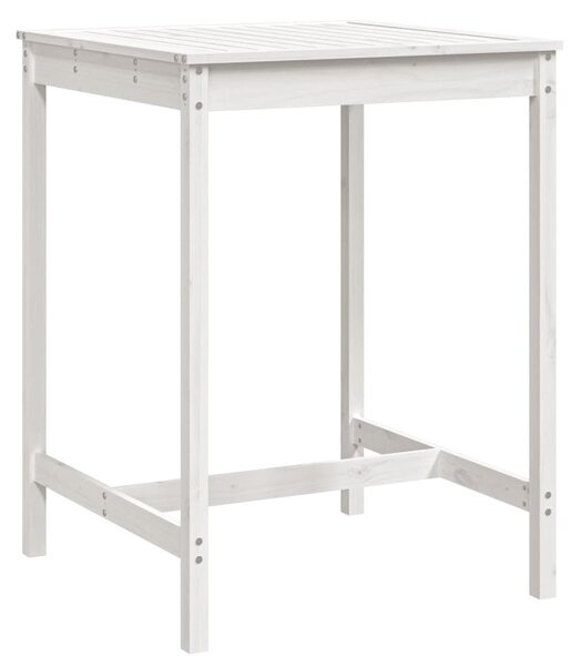 Fehér tömör fenyőfa kerti asztal 82,5x82,5x110 cm