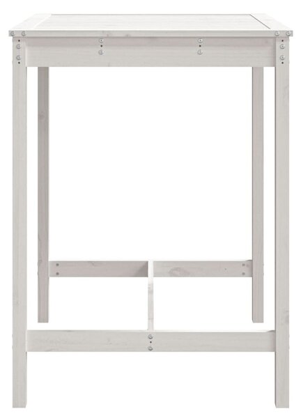 Fehér tömör fenyőfa kerti asztal 82,5x82,5x110 cm