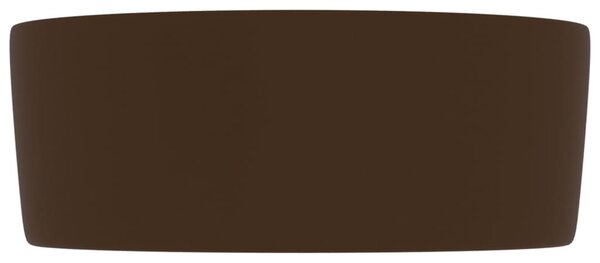 Kerek matt sötétbarna kerámia luxus mosdókagyló 40 x 15 cm