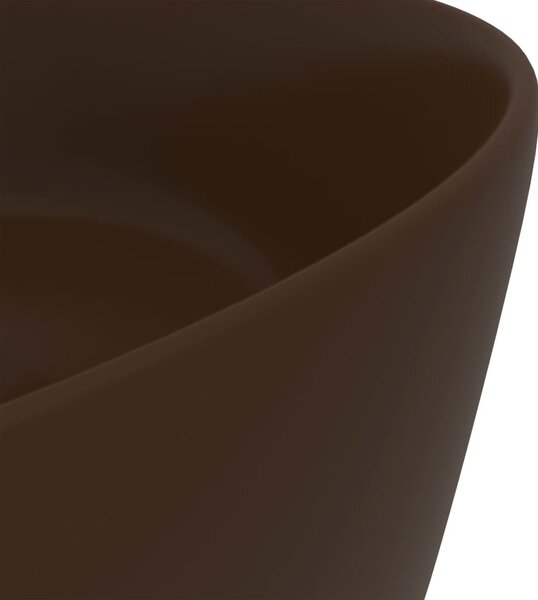 Kerek matt sötétbarna kerámia luxus mosdókagyló 40 x 15 cm