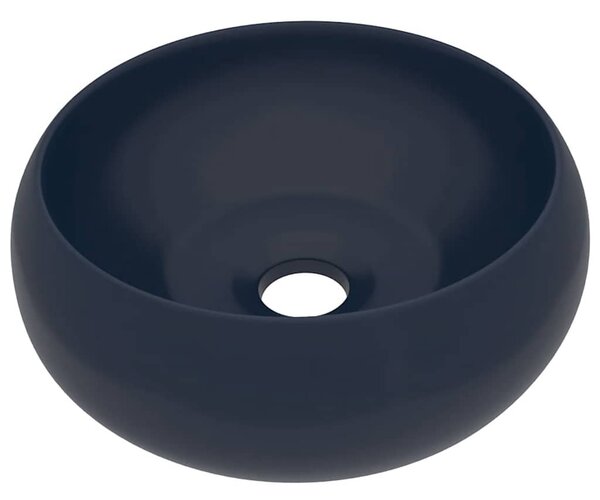 Kerek matt sötétkék kerámia luxus mosdókagyló 40 x 15 cm