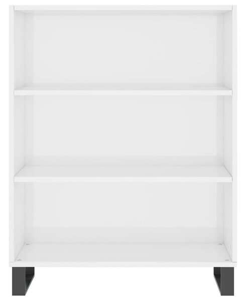 Magasfényű fehér szerelt fa polcos szekrény 69,5 x 32,5 x 90 cm